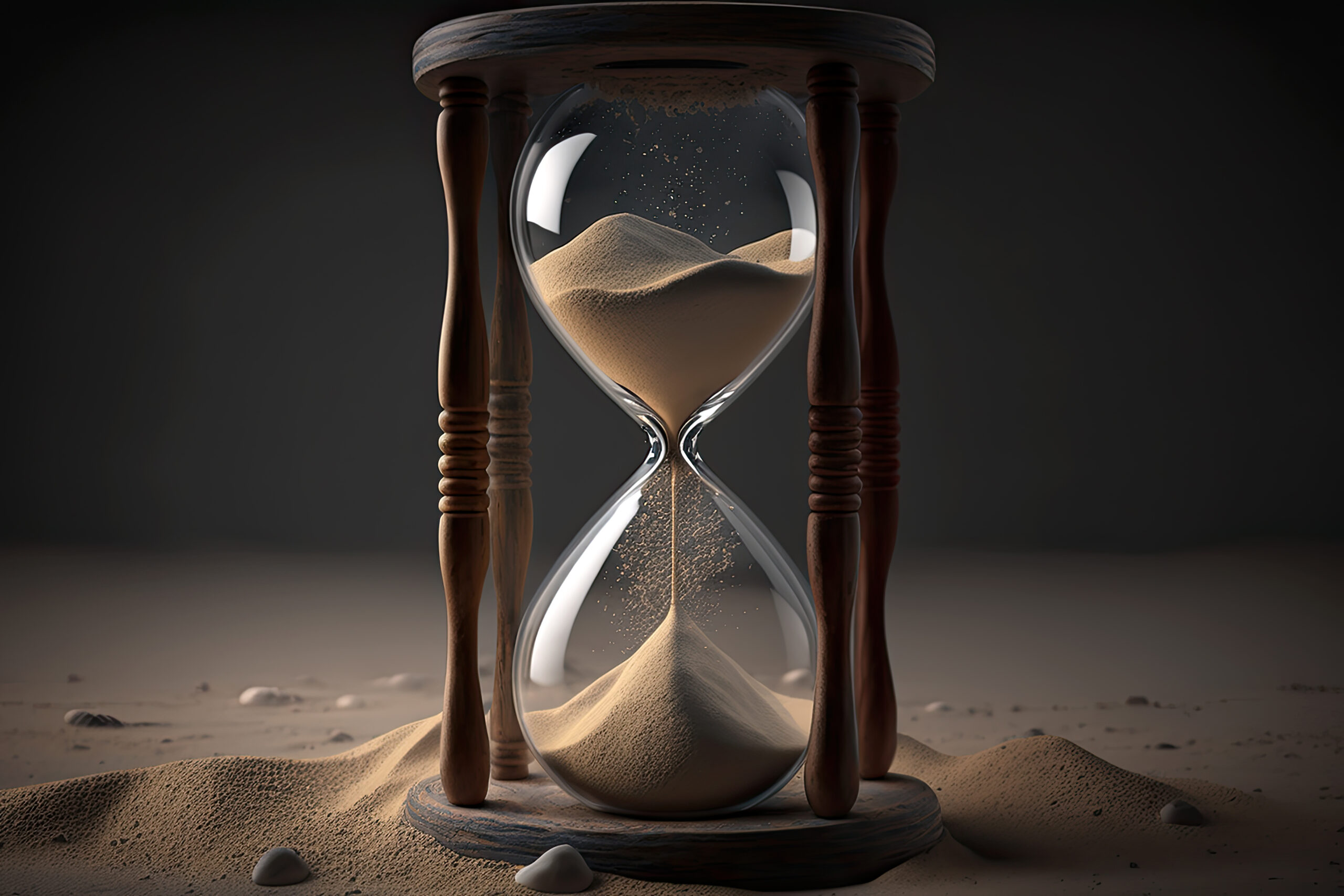 Hourglass shows time