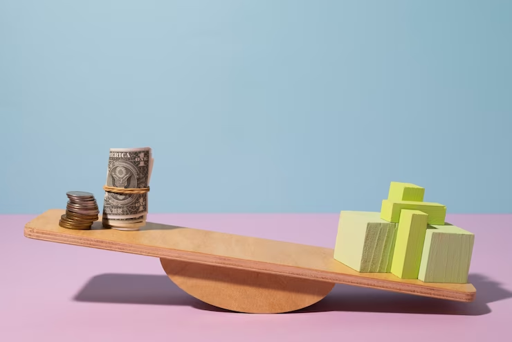The image showcases a still life arrangement representing the concepts of leverage, margin, and CFDs.