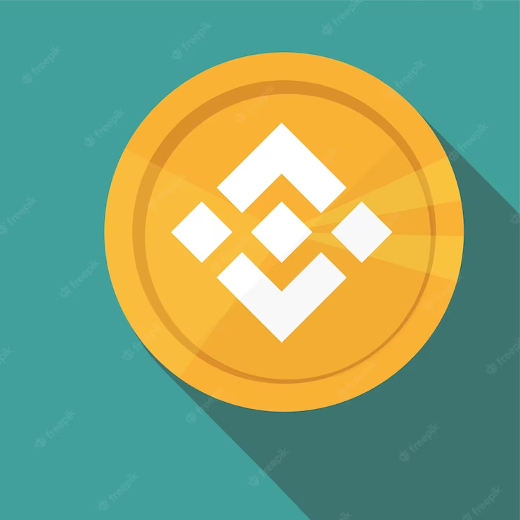 A photo displaying the Binance Coin (BNB), a digital cryptocurrency. The image features a golden BNB coin, representing the digital currency associated with the Binance cryptocurrency exchange.