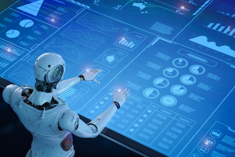 AI agents for market analysis processing financial data charts and market insights on a digital dashboard